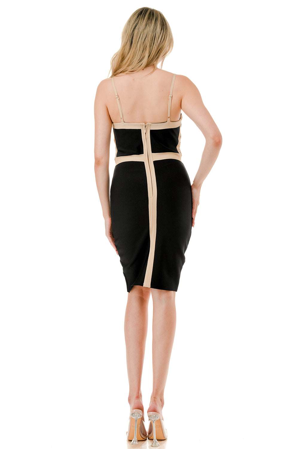 Milano Lace-Up Contour Bandage Mini Dress