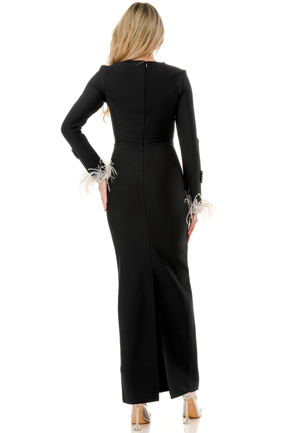 Celestial Bloom Embellished Bandage Maxi Dress