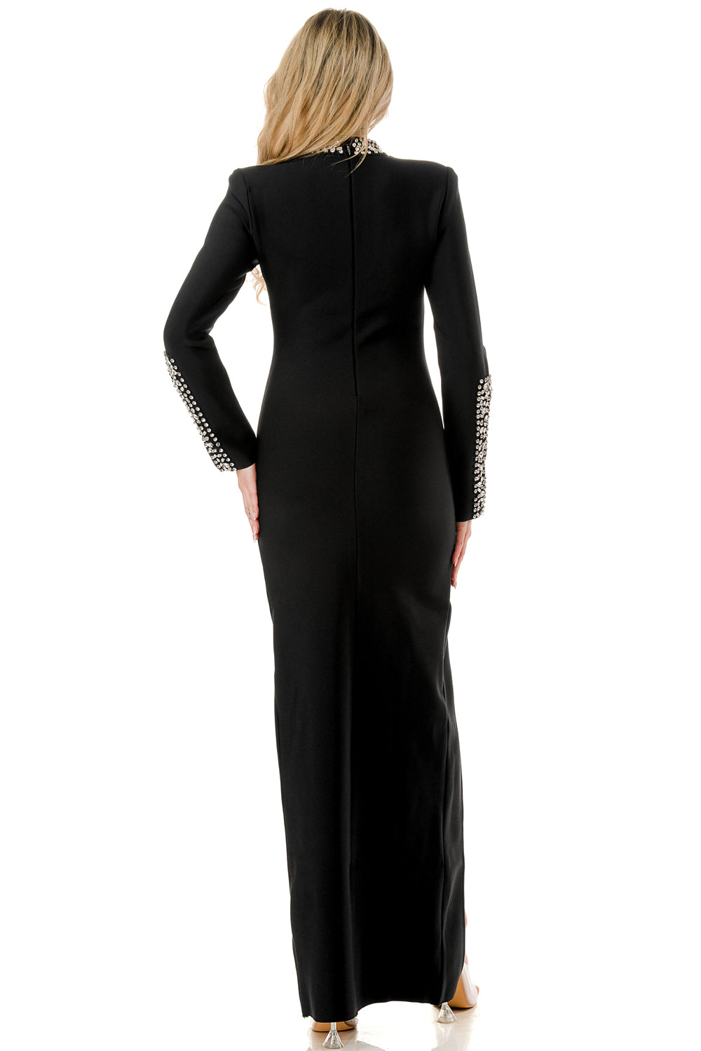 Crystal Regent High-Neck Bandage Gown