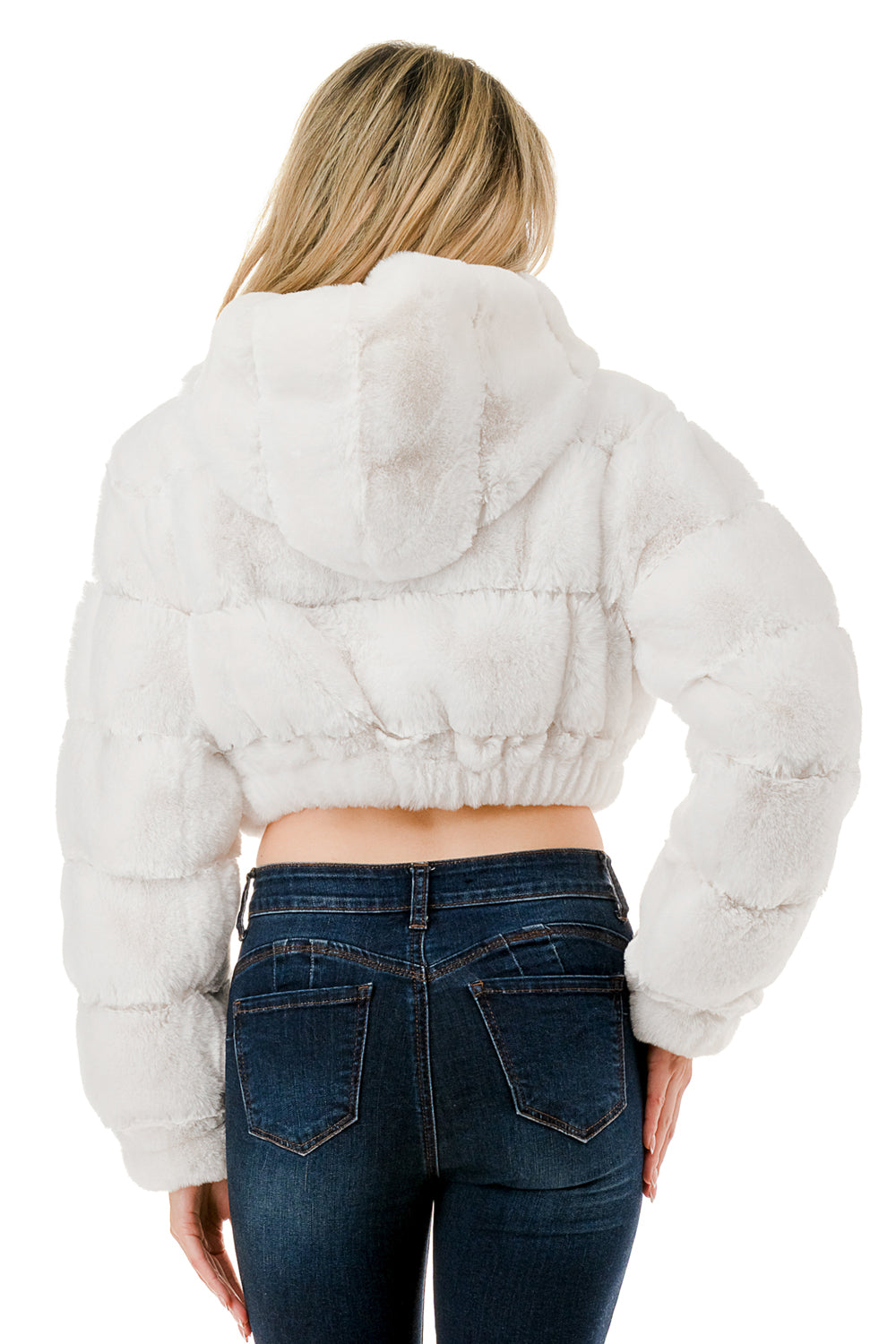 Midnight Luxe Faux Fur Cropped Jacket