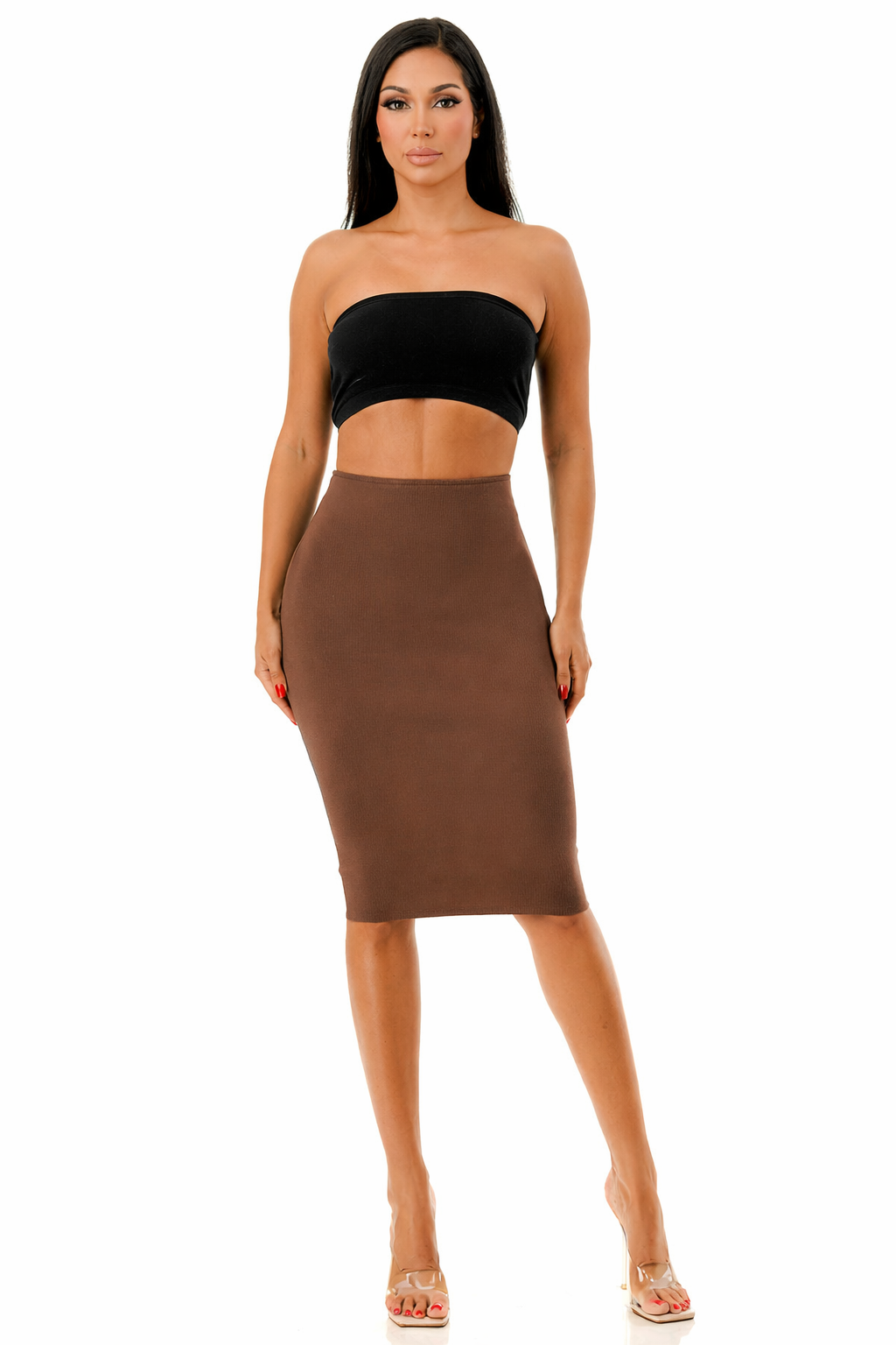 Essential Sculpt Bandage Midi Pencil Skirt
