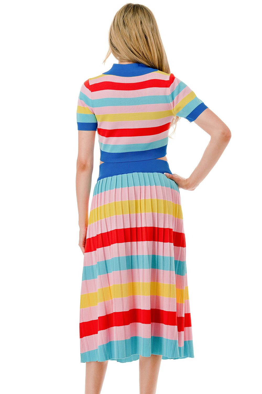 Santorini Sunset Pleated Knit Skirt Set