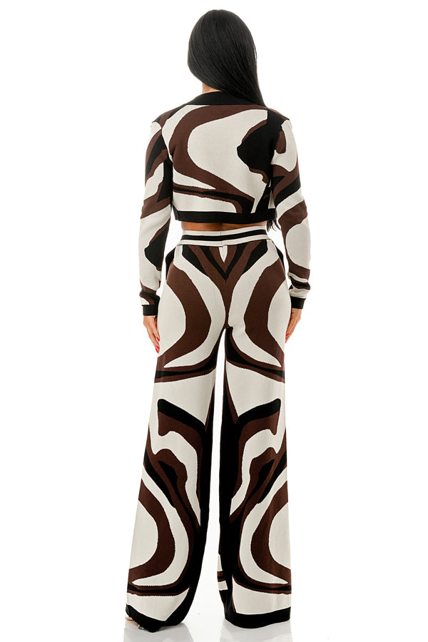 Mocha Mirage Knit Pant Set
