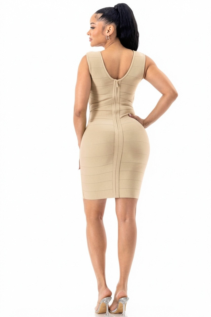 Sculpted Allure Bandage Mini Dress