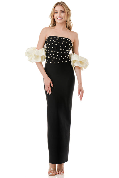 Pearl Empress Off-Shoulder Bandage Gown