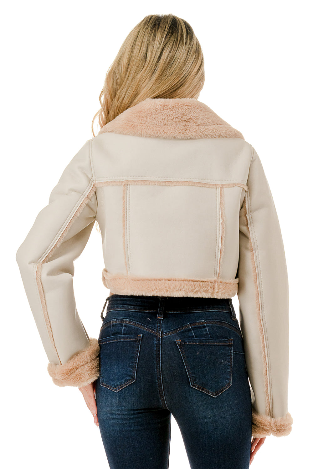 Midnight Chalet Cropped Shearling Jacket