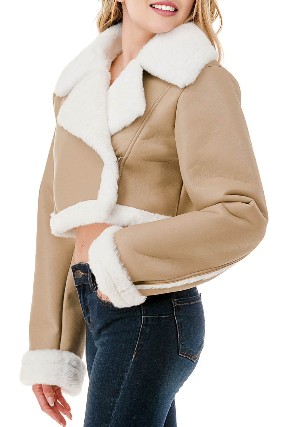 Midnight Chalet Cropped Shearling Jacket