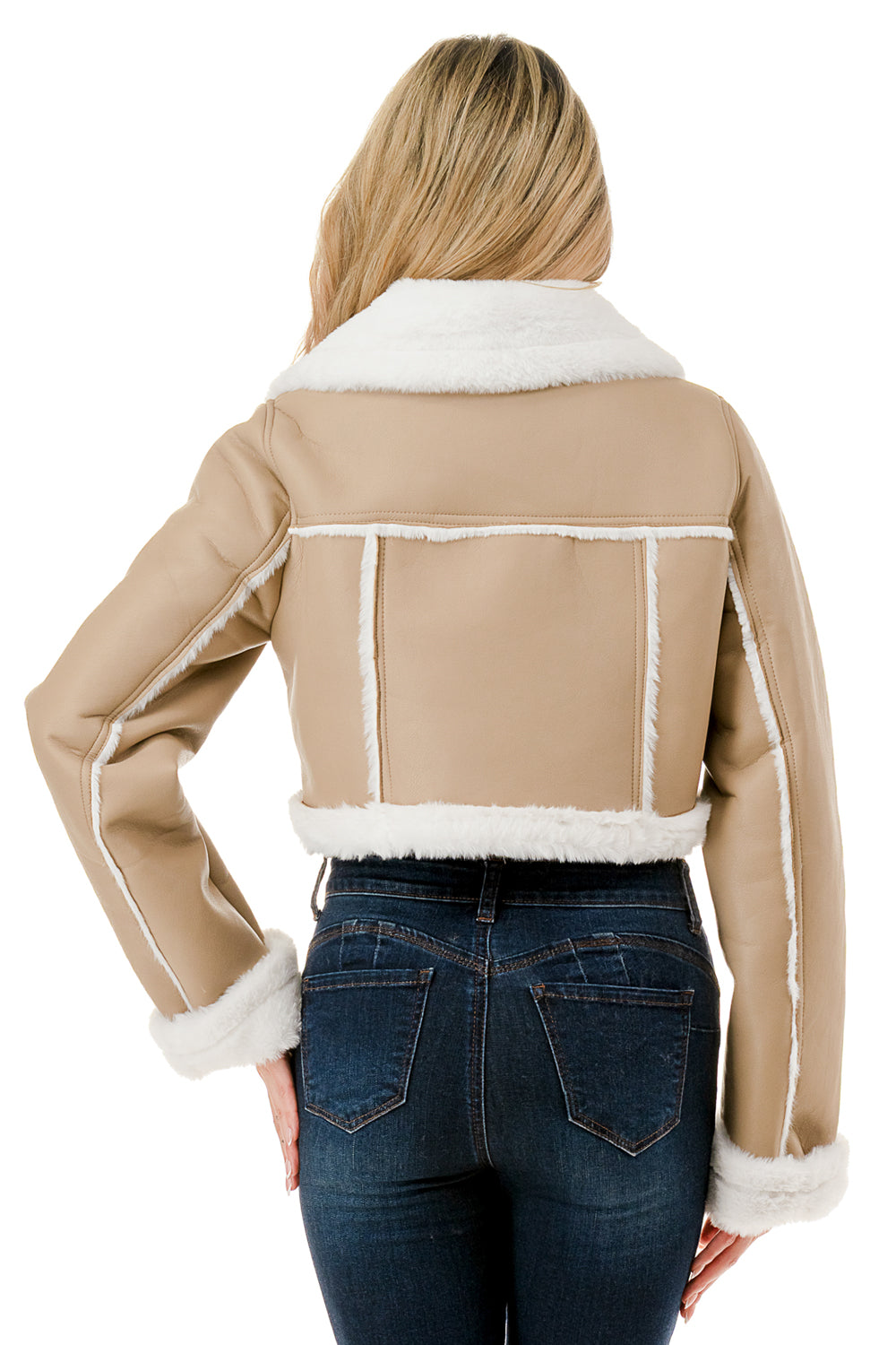 Midnight Chalet Cropped Shearling Jacket