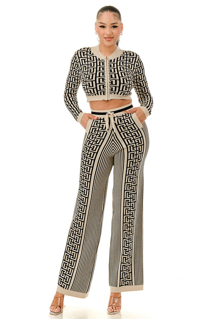 Riviera Maze Knit Pant Set