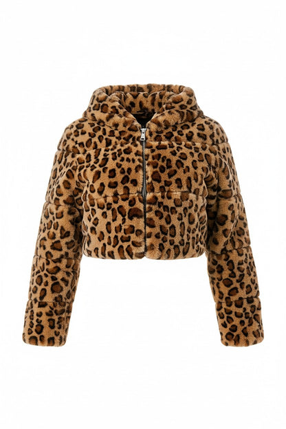 Leopard Luxe Cropped Faux Fur Jacket