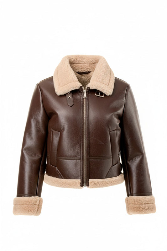 Alpine Muse Faux Shearling Moto Jacket