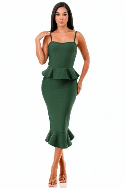 Sienna Sculpt Peplum Bandage Midi Dress