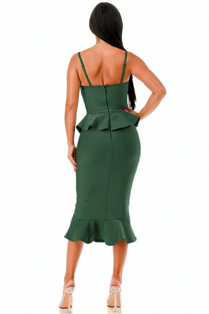 Sienna Sculpt Peplum Bandage Midi Dress