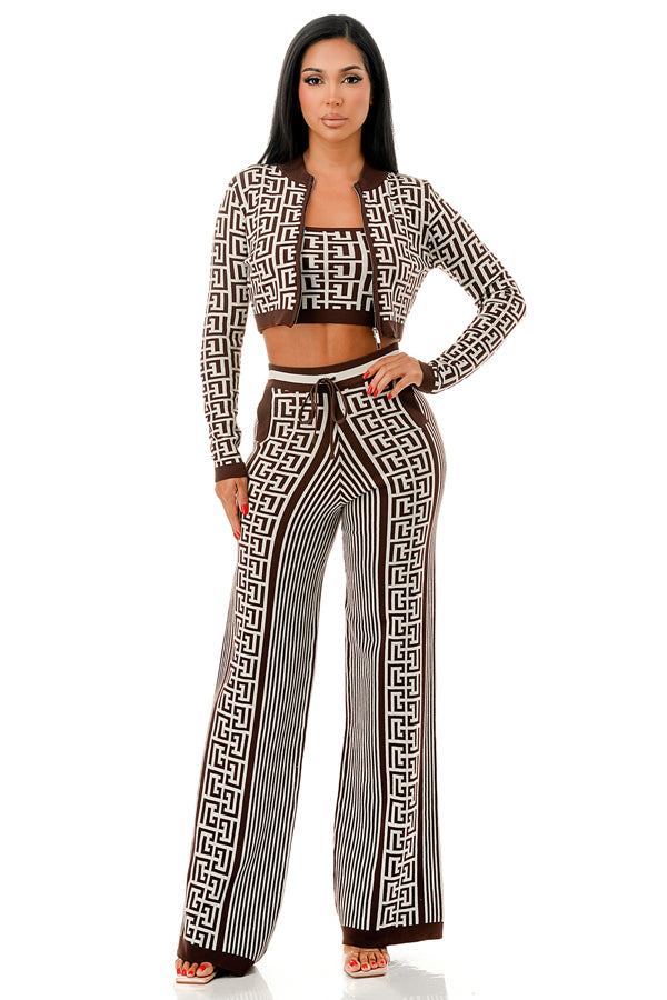 Riviera Maze Knit Pant Set
