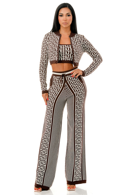 Riviera Maze Knit Pant Set