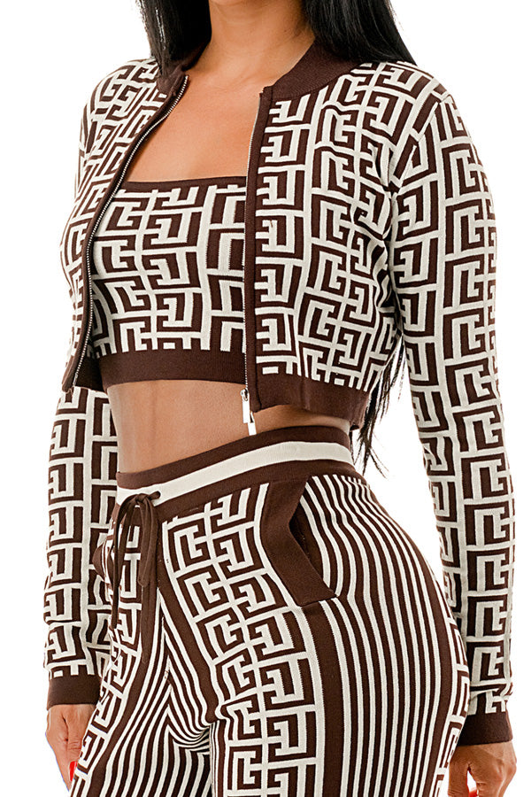 Riviera Maze Knit Pant Set