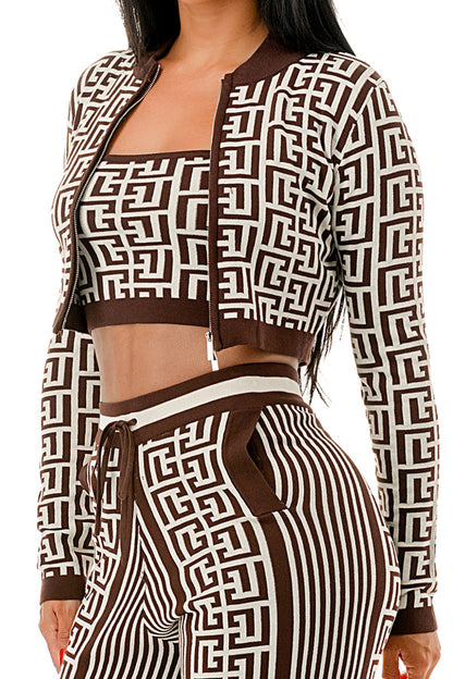 Riviera Maze Knit Pant Set