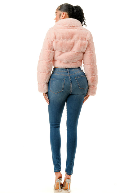 Scarlet Luxe Faux Fur Cropped Jacket