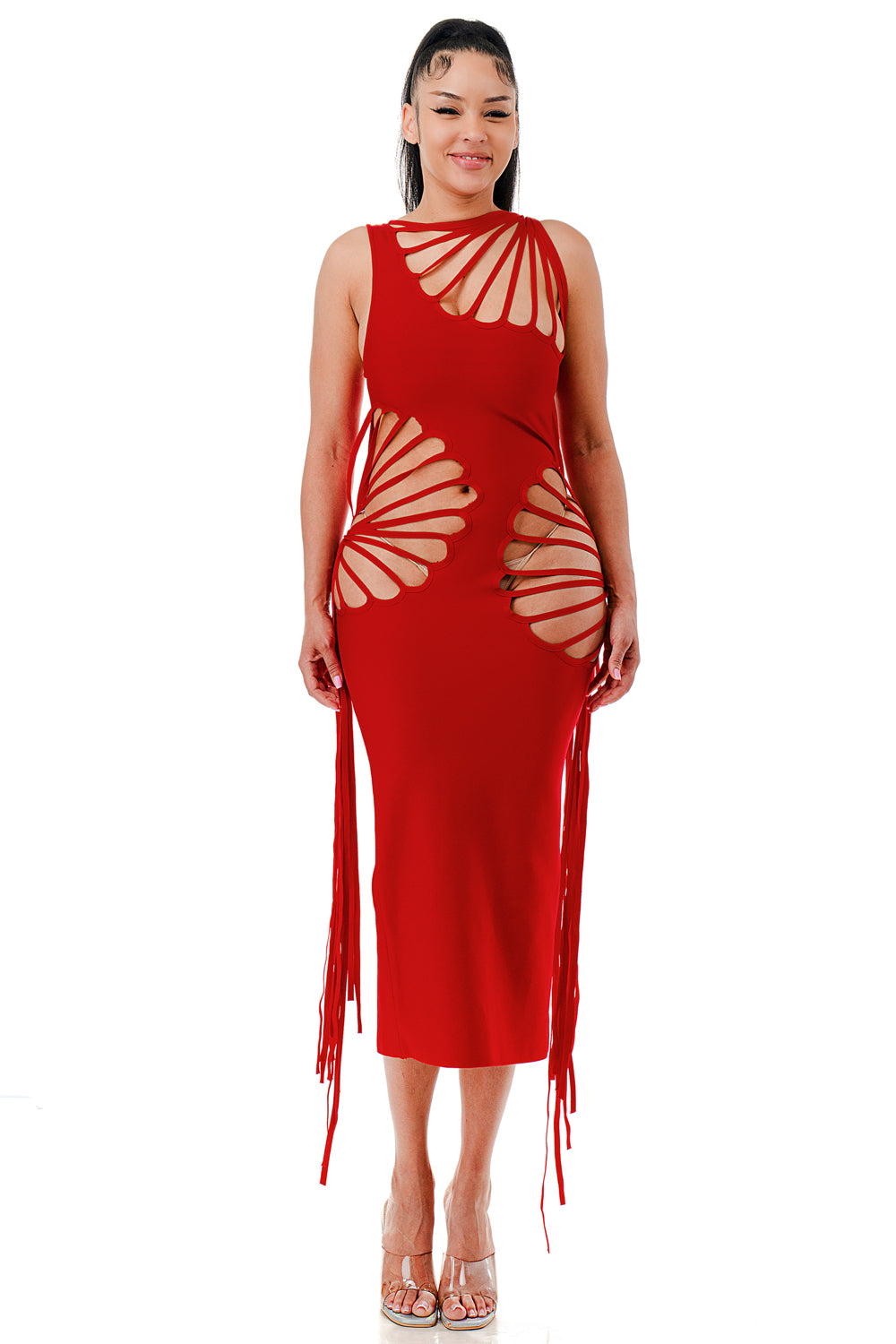 Scarlet Siren Cutout Bandage Midi Dress
