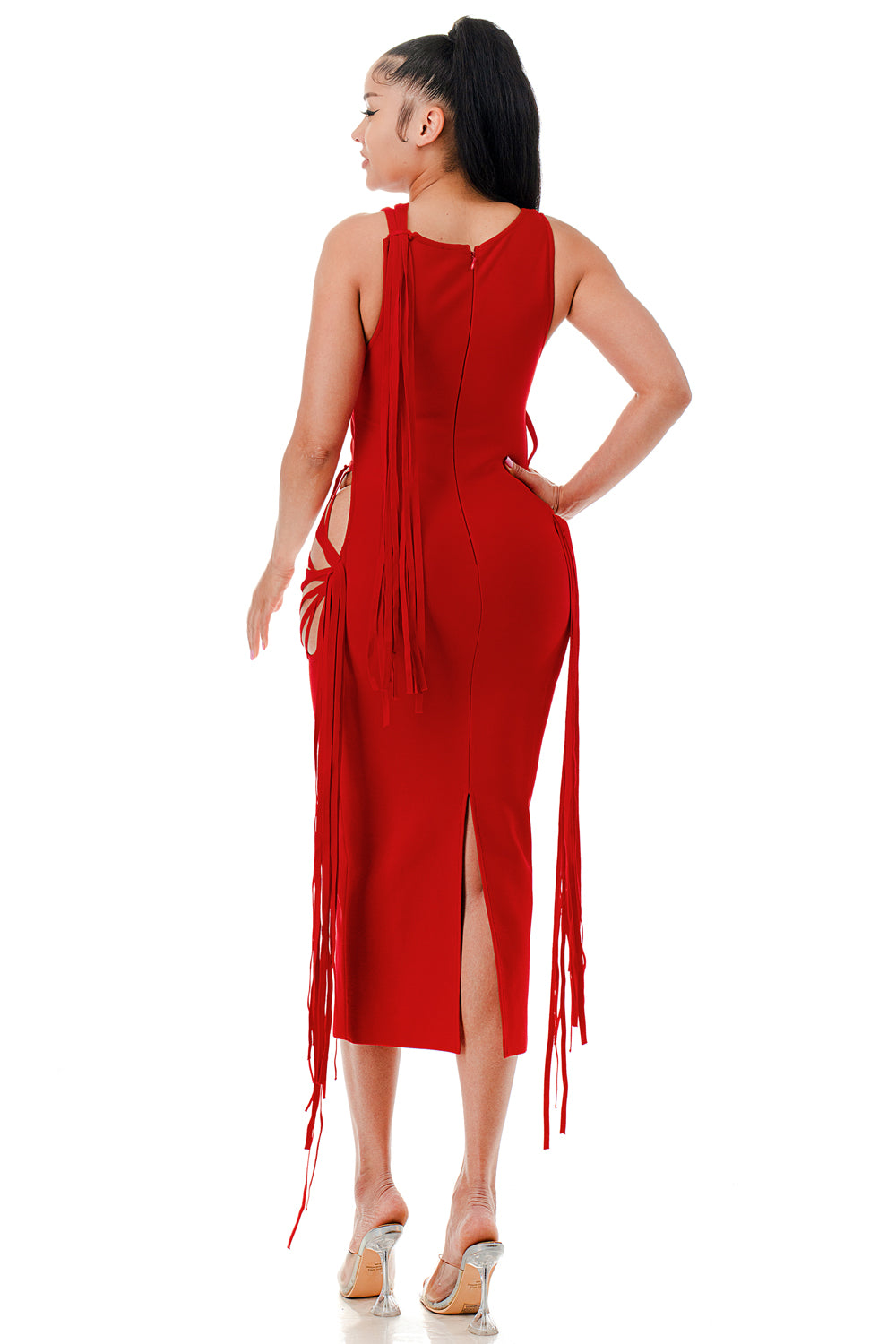 Scarlet Siren Cutout Bandage Midi Dress