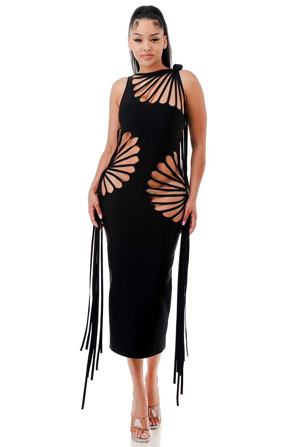 Scarlet Siren Cutout Bandage Midi Dress