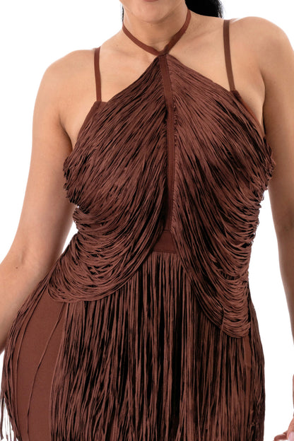 Midnight Rhythm Fringe Bandage Mini Dress