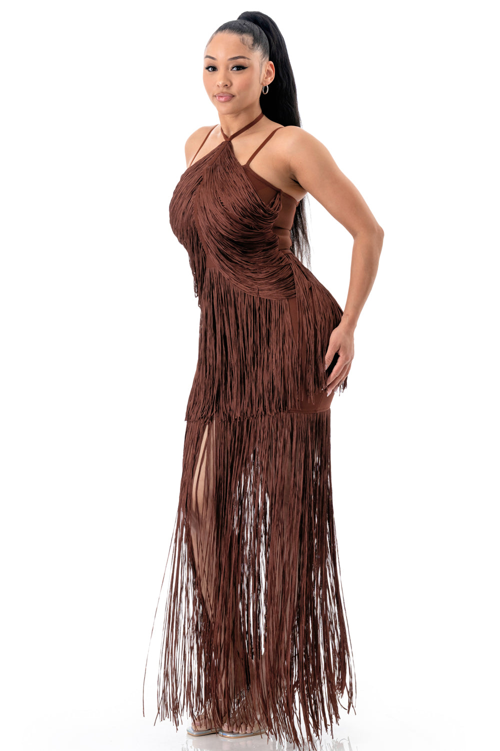 Midnight Rhythm Fringe Bandage Mini Dress