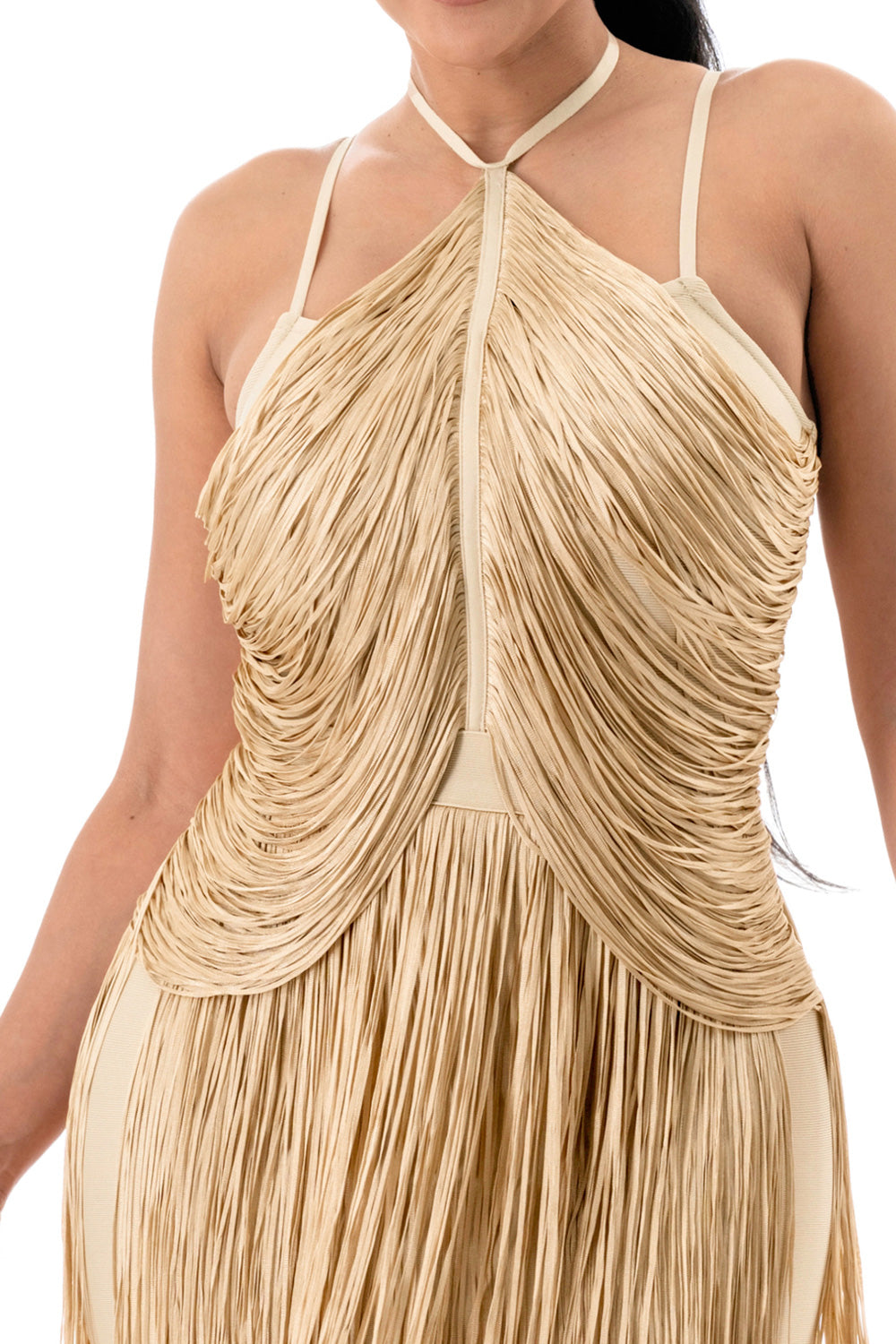 Midnight Rhythm Fringe Bandage Mini Dress