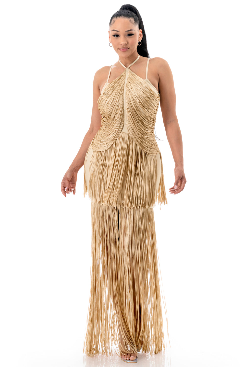 Midnight Rhythm Fringe Bandage Mini Dress