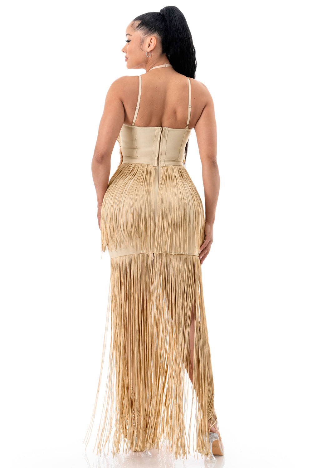 Midnight Rhythm Fringe Bandage Mini Dress