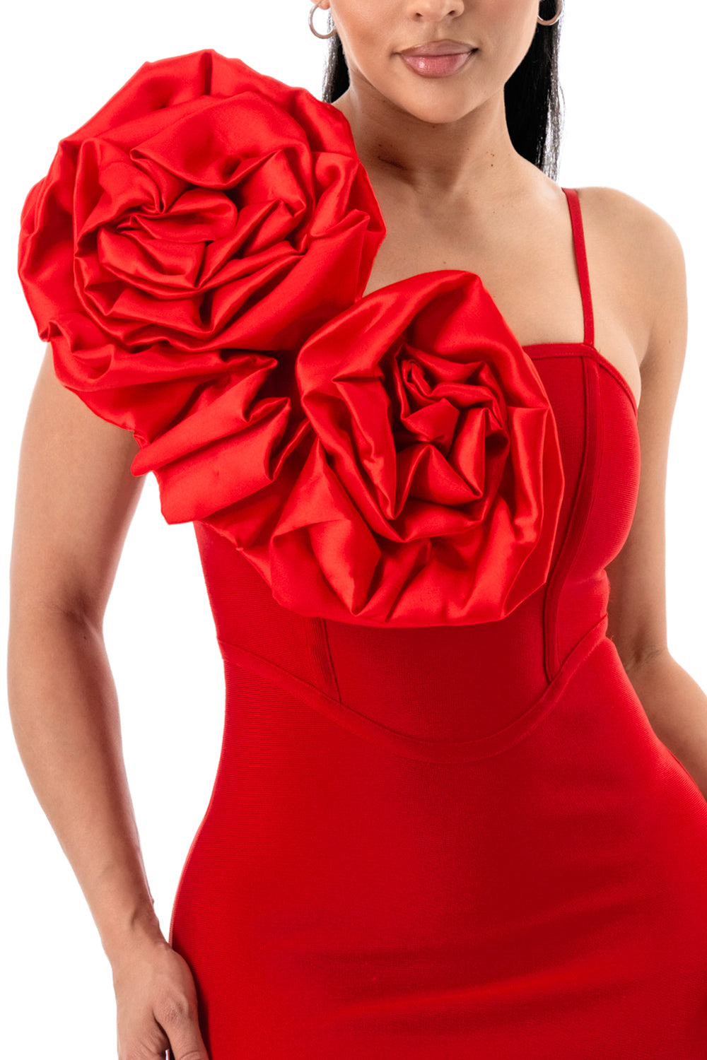 Midnight Muse One-Shoulder Bandage Midi Dress