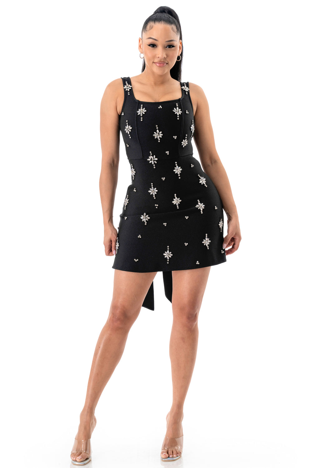 Starlight Embellished Bandage Mini Dress