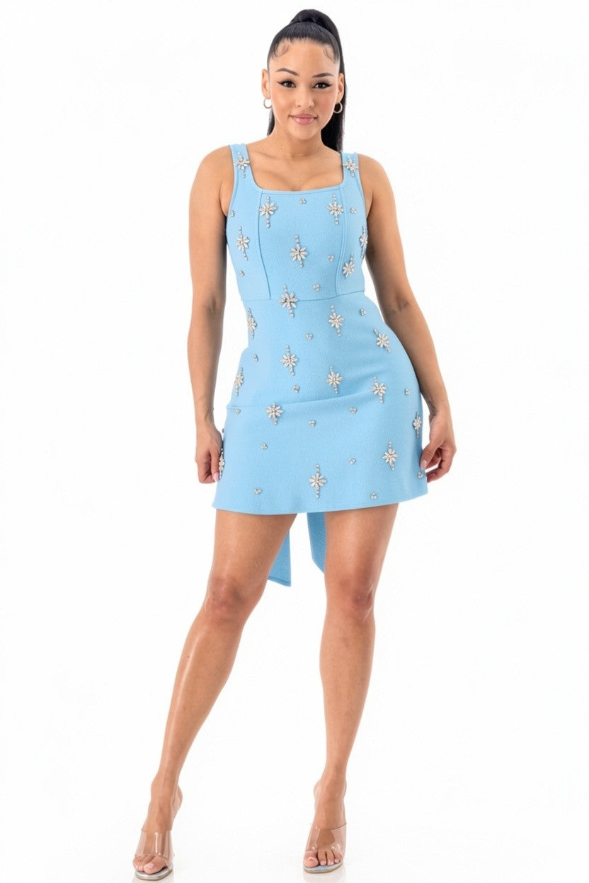 Starlight Embellished Bandage Mini Dress