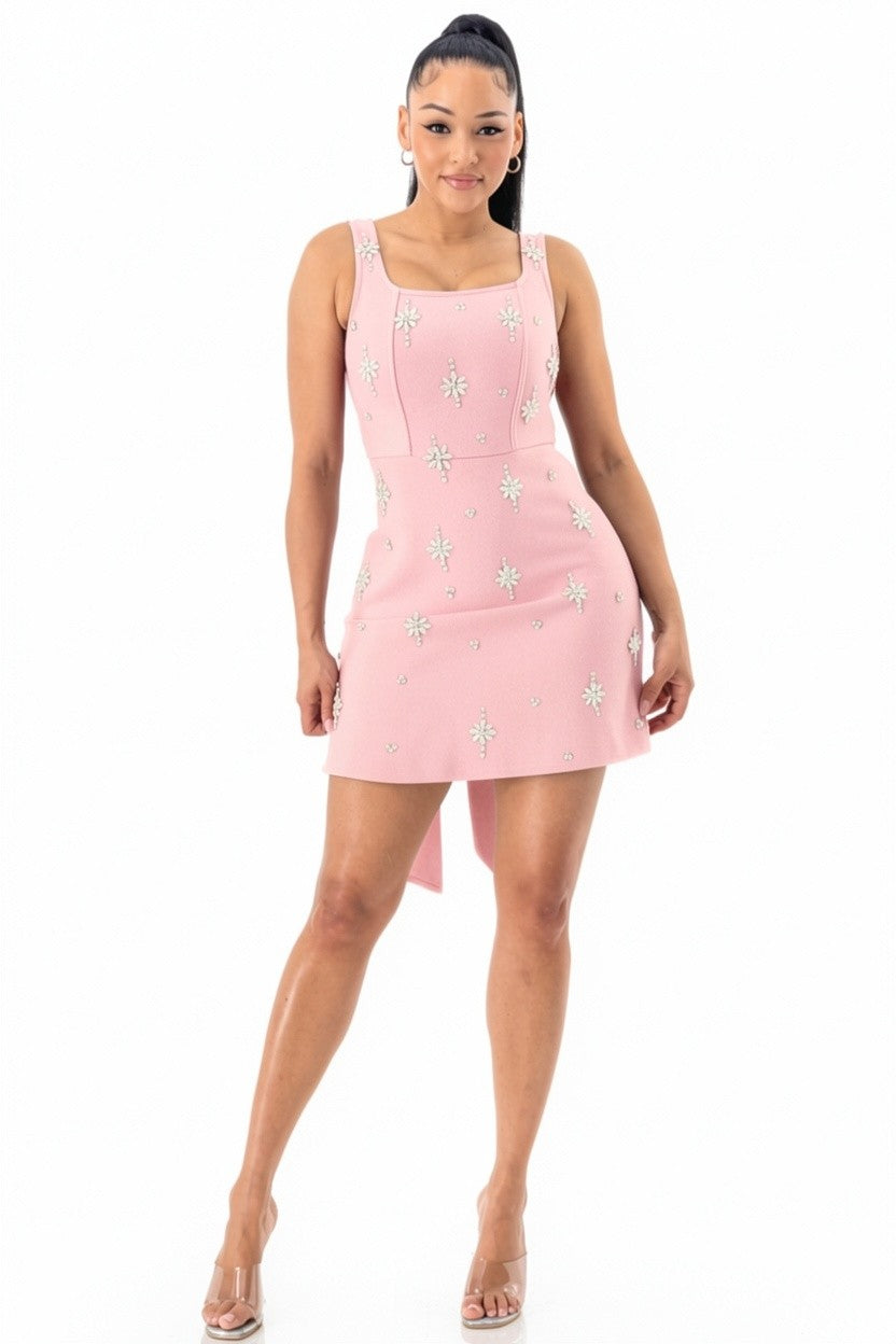 Starlight Embellished Bandage Mini Dress