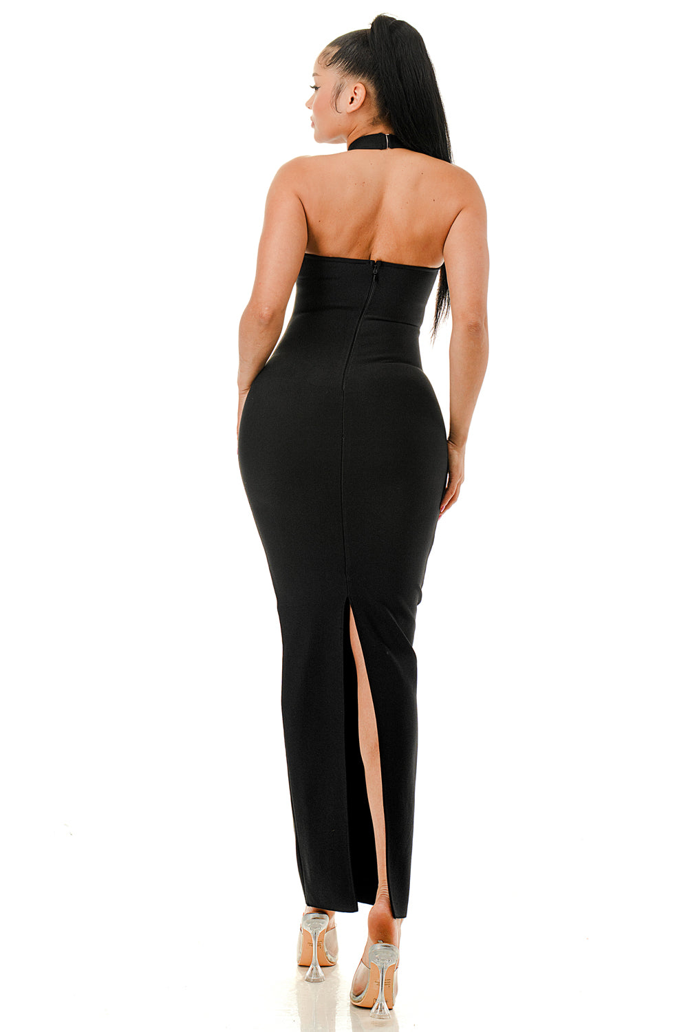 Royale Halter Bandage Maxi Dress