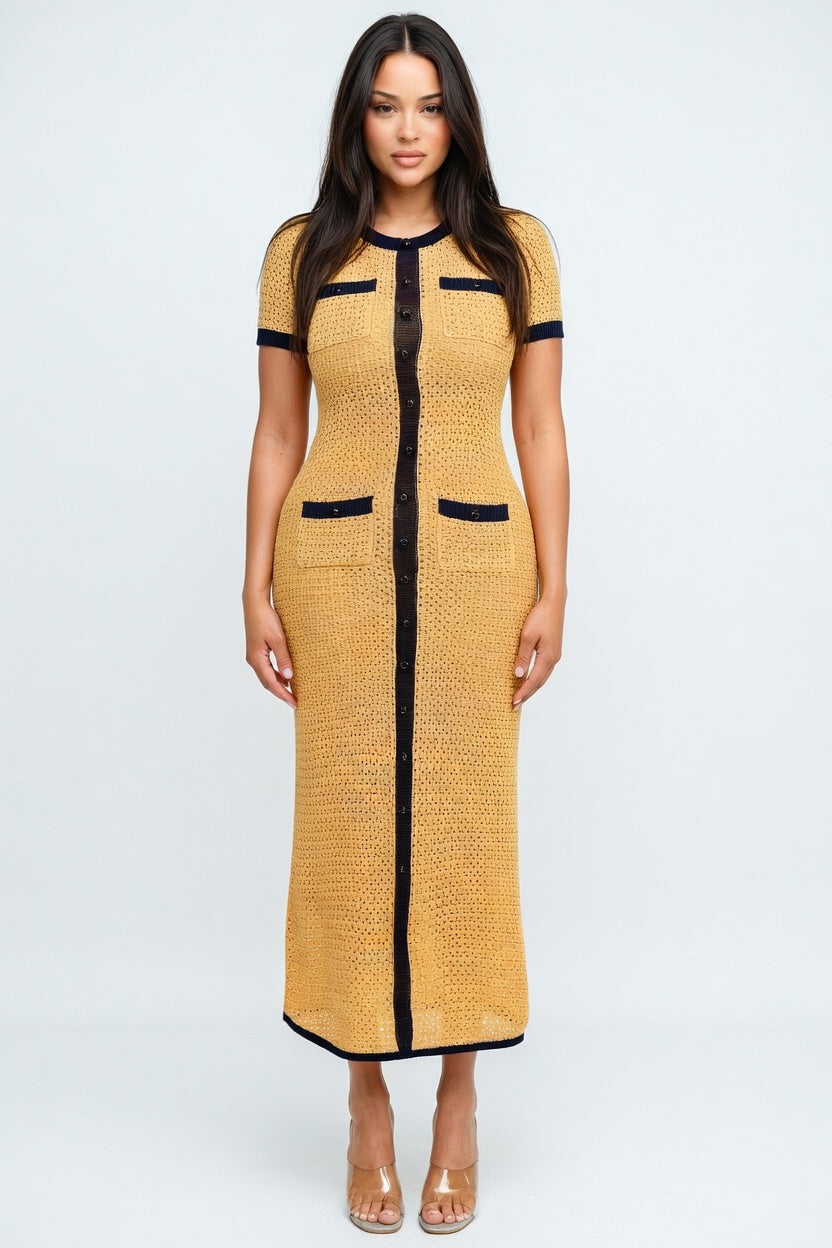 Côte Riviera Knit Column Maxi Dress