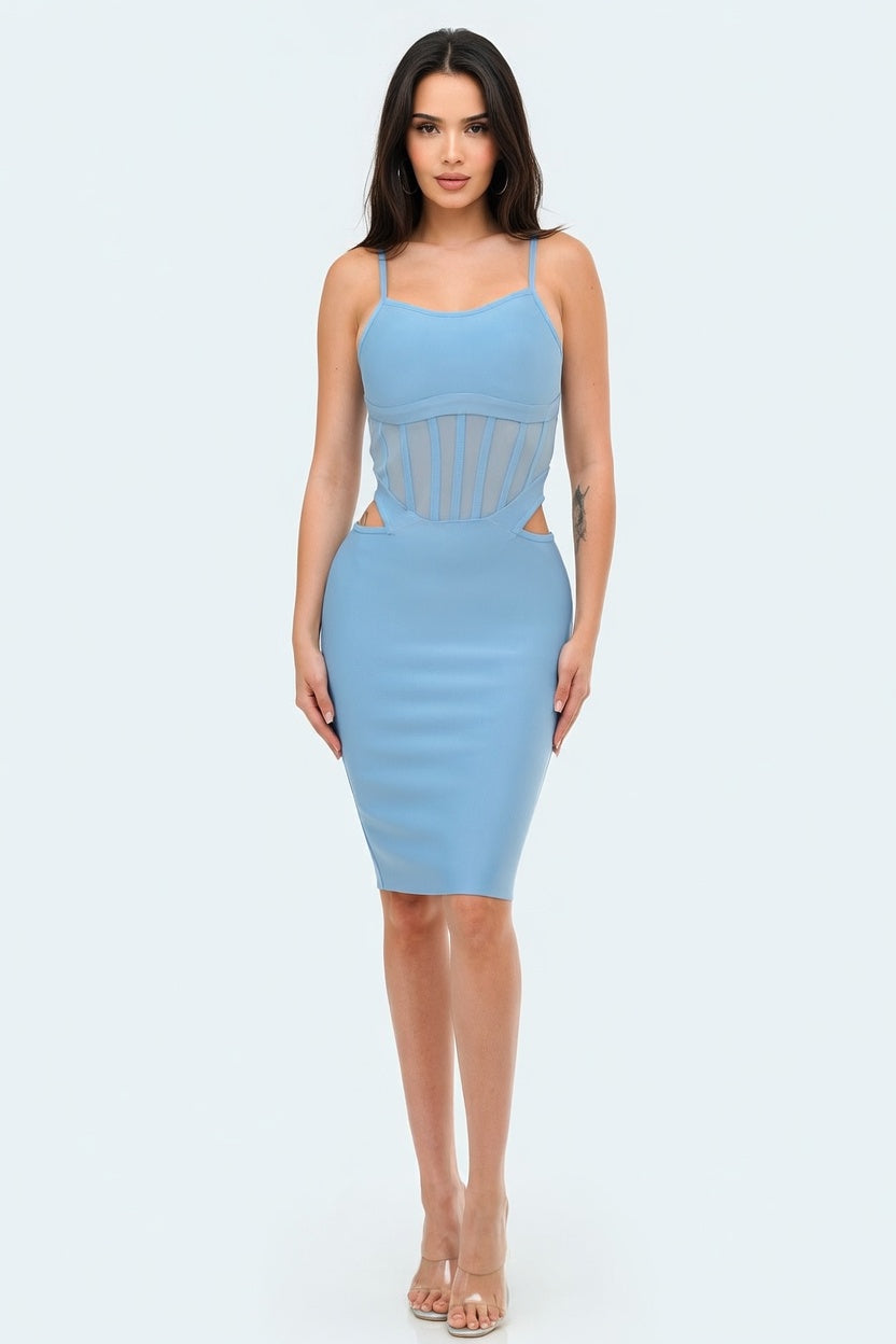 Midnight Illusion Corset Bandage Mini Dress