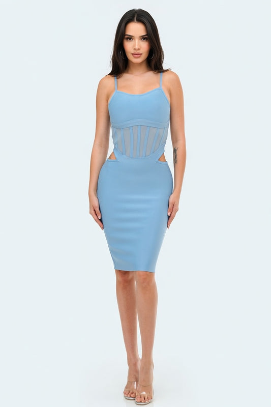 Midnight Illusion Corset Bandage Mini Dress