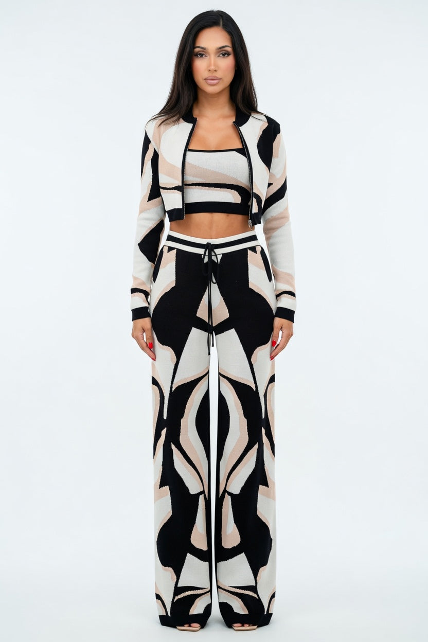 Mocha Mirage Knit Pant Set