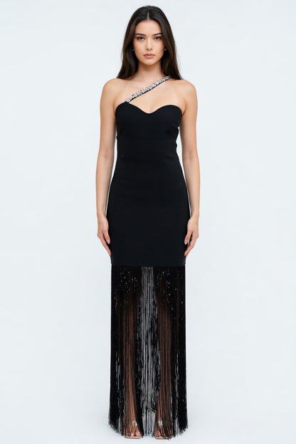 After Midnight Fringe Bandage Mini Dress