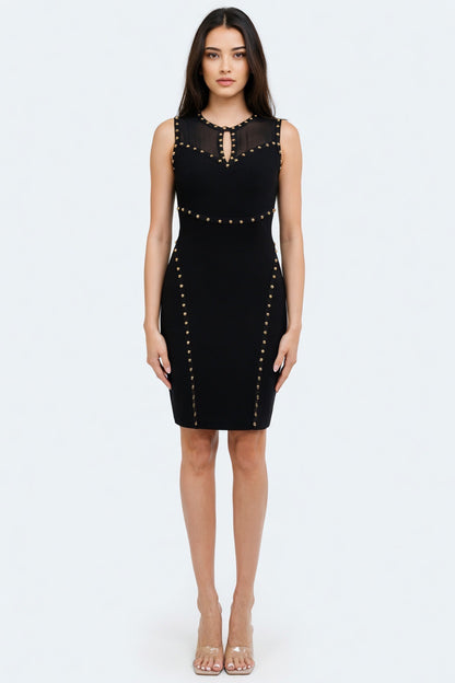 Icon Studded Bandage Mini Dress