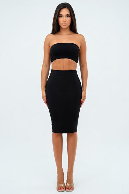 Essential Sculpt Bandage Midi Pencil Skirt