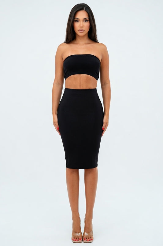 Essential Sculpt Bandage Midi Pencil Skirt