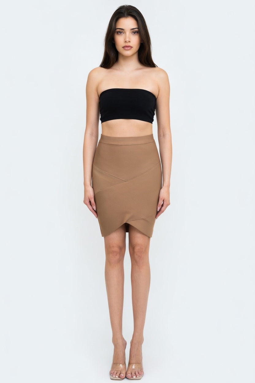 Contour Cross Sculpt Bandage Mini Skirt