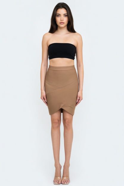 Contour Cross Sculpt Bandage Mini Skirt