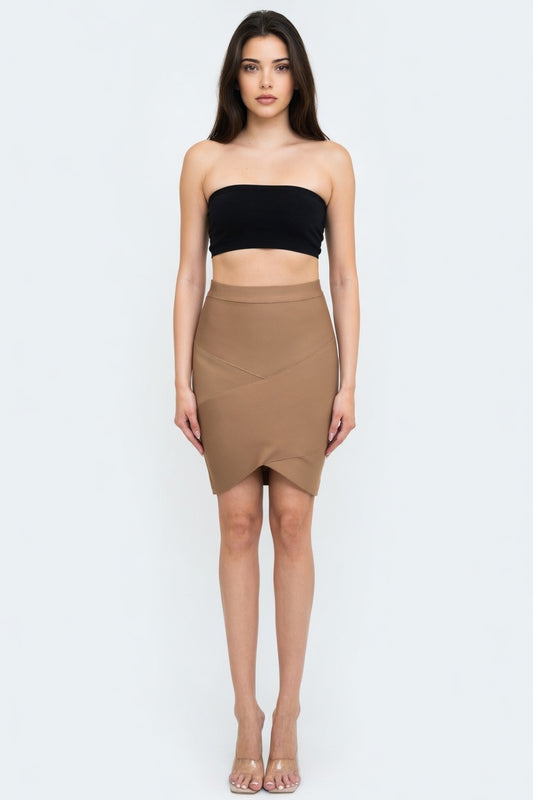 Contour Cross Sculpt Bandage Mini Skirt