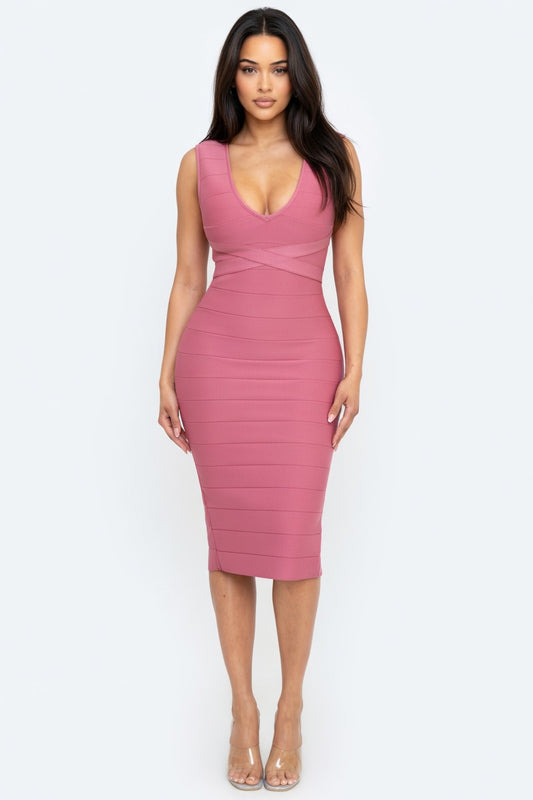 Flawless Form Bandage Midi Dress