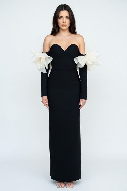Ivory Whisper Sleeve Bandage Gown