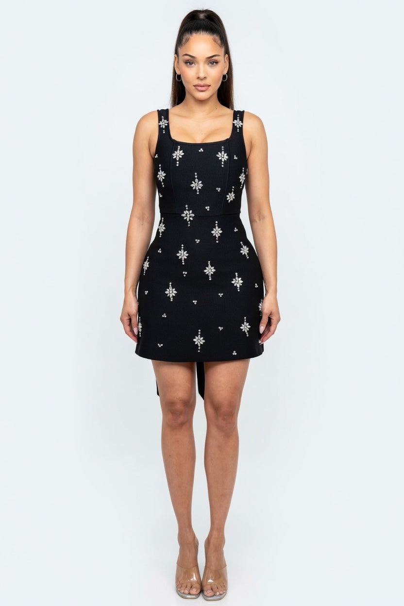 Starlight Embellished Bandage Mini Dress