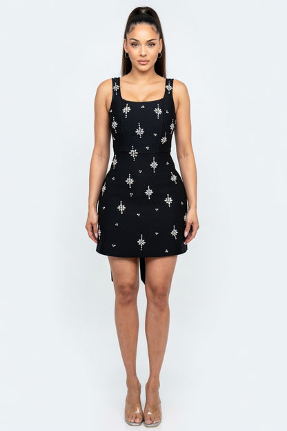 Starlight Embellished Bandage Mini Dress